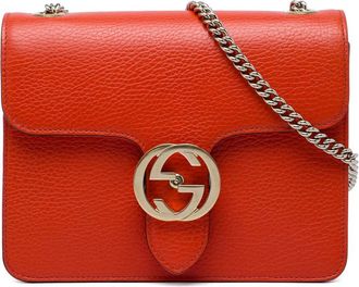Gucci Pre-owned Gucci Small Dollar Calfskin Interlocking G Crossbody Ladies 0CXR1LN2COLG4C5M