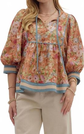 Entro Vintage Meadow Blouse In Terracotta