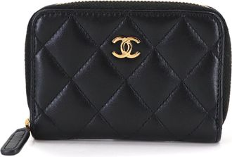 Chanel Black Leather Coin Purse/Coin Case (Pre-Owned)
