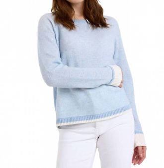 Brodie Irene Cashmere Jumper Top In Blue Mist