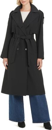 Kate Spade New York Water Resistant Double Breasted Trench Coat in Black at Nordstrom, Size X-Small