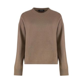 Max Mara Nebbie Sweater - Dames - Ronde hals truien - Bruin - L - Wol - Truien & Vesten