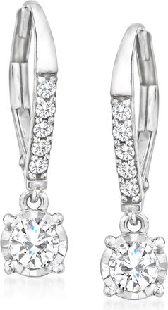 Ross-Simons Diamond Drop Earrings in 14kt White Gold