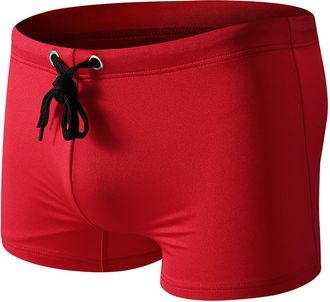 Generic Mens Swim Trunks Quick-Dry Square Cut Beach Shorts Lightweight Swimwear For Water Sports And Surfing Comfortable Athletic Swim Shorts With Adjustable 