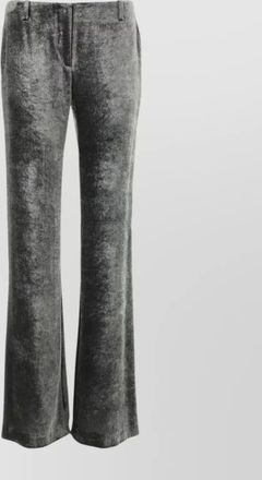 Alberta Ferretti opulent wide-leg velvet pant with belt loops