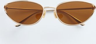 Bottega Veneta Knot Cat Eye Sunglasses - Brown - Unisex - 100% Metal