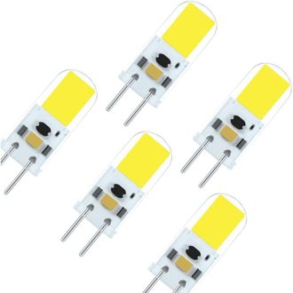 OEM Bombilla Led G6.35, Gy6.35 Led, 2 W, Ca, Cc, 12 V, Alto Brillo, Equivalente A Una L&aacute;mpara Hal&oacute;gena De 20 Vatios, Blanco Fr&iacute;o 6000 K (paquete De 5) - C