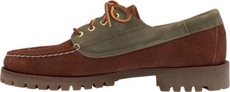 Sebago Mens Askook Lug Suede Boat Shoes (Brown Cognac/Military Green) - Flax - Size UK 9