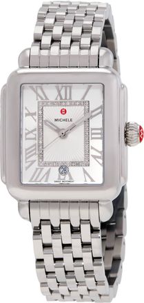 Michele Deco Madison Silver Sunray Diamond Ladies Watch MWW06T000141
