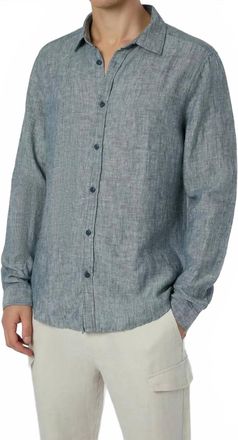 Onia Linen Slim Fit Shirt In Denim Blue