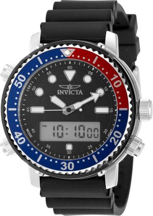 Invicta Pro Diver 49451 Heren Horloge - Quartz Uurwerk - Roestvrij Staal met zwarte Wijzerplaat - 46mm