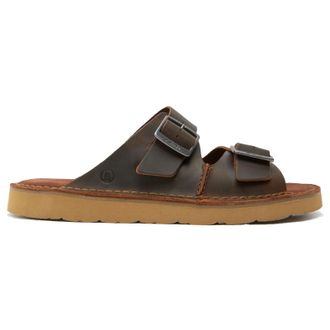 Clarks Solsbury Strap Leather Mens Slides Sandals - Beeswax - Size:UK 10.5