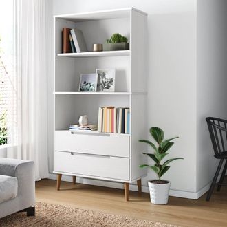vidaXL Vidaxl - Librer&iacute;a Molde Madera Maciza De Pino Blanco 85x35x170,5 Cm