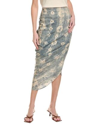 Just Bee Queen Noor Linen-Blend Midi Skirt