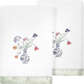 Linum Home Textiles 100% Turkish Cotton Stella 2Pc Embellished Bath Towel Set