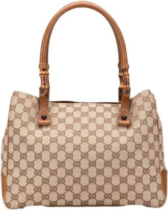 Gucci Pre-owned Handbags, female, Beige, Size: ONE SIZE Pre-owned Canvas gucci-bags
