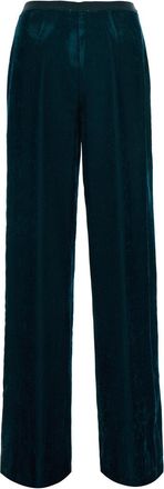 Forte_Forte Womens High-Waisted Corduroy Trousers Blue Viscose