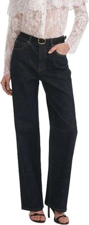 Self Portrait Elegante donkerblauwe flared high-waisted jeans - Dames - Regular Fit Jeans - Blauw - W27 - Katoen - Jeans