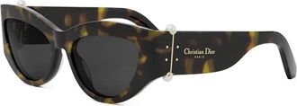 Dior Tribales Cat-Eye zonnebril met parels - unisex - Zonnebrillen - Bruin - 55 MM - Accessoires