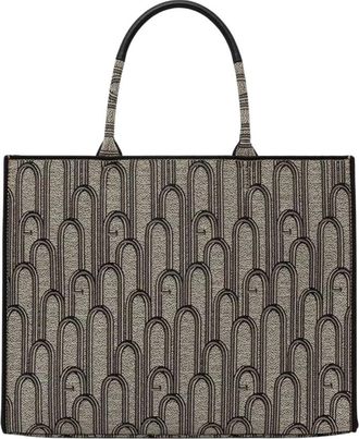 Furla Opportunity L Tote - Dames - Shoppers - Beige - ONE Size - Katoen - Tassen