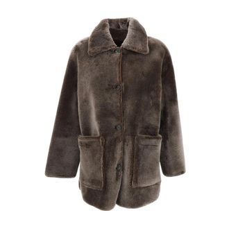 Arma Shearling Jas - Dames - Jassen - Bruin - 2XS - Leer - Jassen