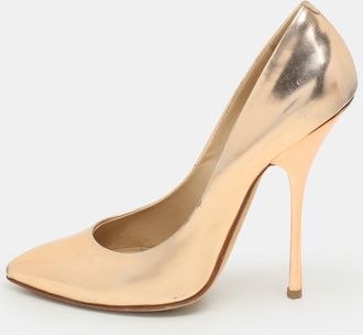 Giuseppe Zanotti Rose Gold Metalic Leather Pumps