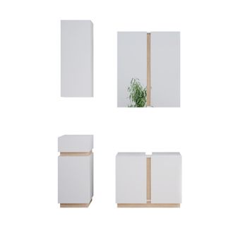 Vicco Conjunto De Muebles De Ba&ntilde;o Gloria, Blanco, 4 Piezas