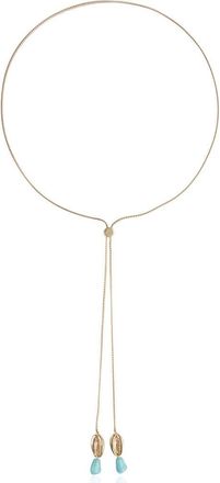 Ettika Beaded Cowrie Charm Bolo Necklace in Turquoise at Nordstrom Rack