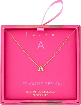 Leith Let Yourself Be You Bubble Initial Pendant Necklace in A- Gold at Nordstrom Rack