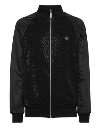 Philipp Plein Jacket Jogging Nylon Inserts Monogram Strass