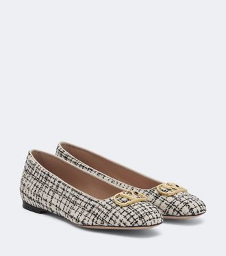 Valentino Garavani VLogo boucl&eacute; ballet flats