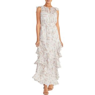 Rachel Roy Issa Tiered Maxi Dress in Grey Combo at Nordstrom, Size 6