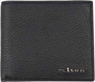 Kiton Bifold Kaarthouder - Heren - Portefeuilles - Zwart - ONE Size - Leer - Accessoires