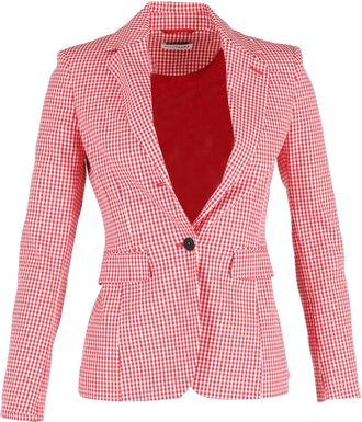 Altuzarra Gingham Blazer in Red Cotton
