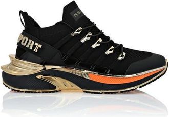 Plein Sport Runner Chrome Surfer Unisex in Black/orangefluo at Nordstrom, Size 39