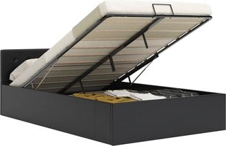 vidaXL Cama Canap&eacute; Hidr&aacute;ulica Cuero Sint&eacute;tico Negro 120x200 Cm Vidaxl