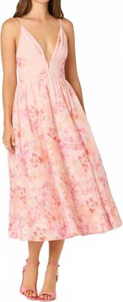 Astr Janna Midi Dress In Carnation Pink Floral