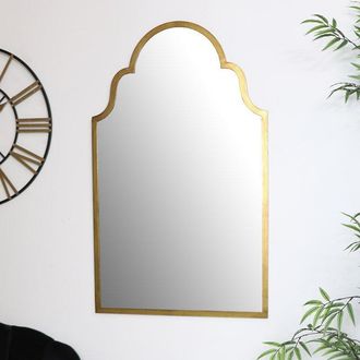 Melody Maison Arched Gold Wall Mirror 61cm X 101cm