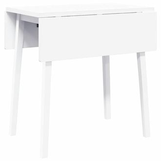 vidaXL Mesa De Comedor De Madera Maciza De Caucho Blanco Vidaxl
