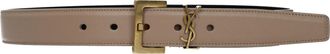 Saint Laurent Cassandre Riem Damess Leerbeige/donkerbeige