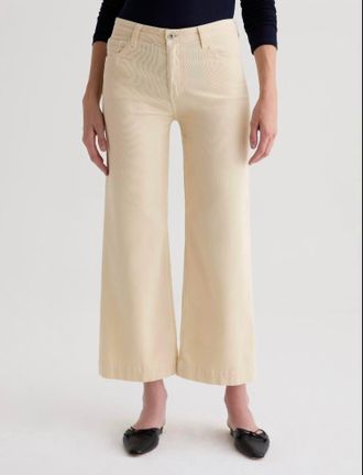 AG - Adriano Goldschmied Saige Wide Leg Crop Pants In Opal Stone