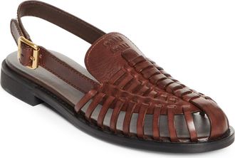 Miu Miu Woven Leather Slingback Sandal in Brown at Nordstrom, Size 10.5Us
