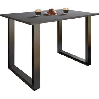 ebuy24 Ebuy24 - Mesa De Madera Vcm Al. 76 X An. 110 X P. 50 Cm Base S&oacute;lida Y De Alta Calidad Pies De Hierro Mesa De Cocina - Xona U (plata / Roble De Miel)