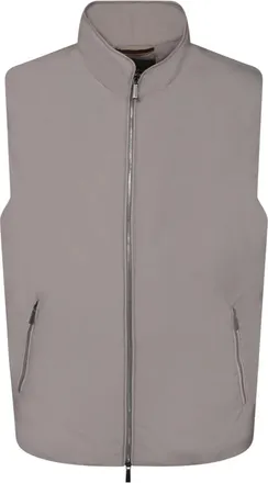 Moorer Nylon Mouwloos Vest met Hoge Kraag - Heren - Bodywarmers - Grijs - XL - Nylon - Jassen