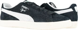 Puma Mens Puma Clyde Hairy Suede Sneakers 393115-02 Puma Black Frosted Ivory