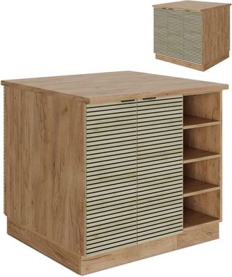 Vicco Isla De Cocina Fame-line, Panel De Roble, 90 Cm Sin Encimera