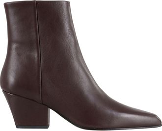 PARIS TEXAS Ebony Jane 60 Pointed Square Heel Leather Ankle Boots