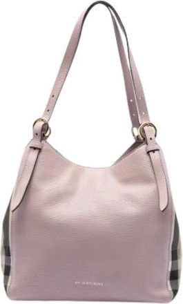 Burberry Pre-owned Shoulder Bags, female, Pink, Size: ONE SIZE Pre-owned Leather Tote