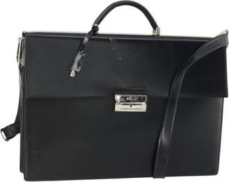 Ferragamo Pre-owned Handbags, female, Black, Size: ONE SIZE Pre-owned Leather Shoulder Bag