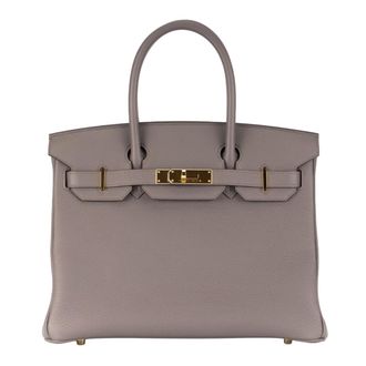 Herm&egrave;s Herm&egrave;s Birkin 30cm Togo Etain with Gold Hardware